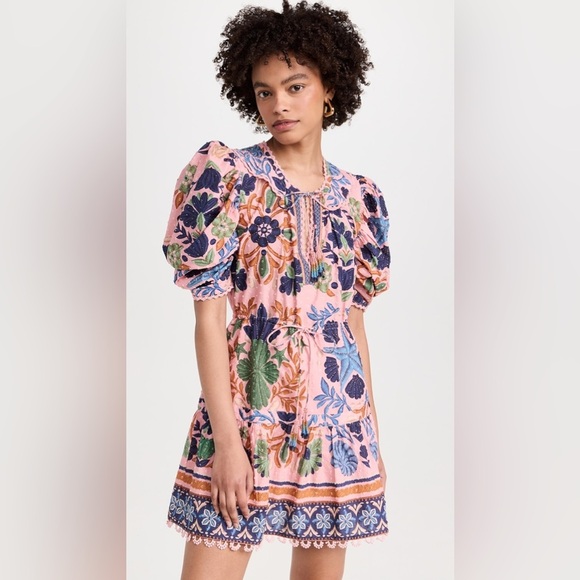 FARM Rio Dresses & Skirts - FARM Rio Seashell Tapestry Pink Mini Dress